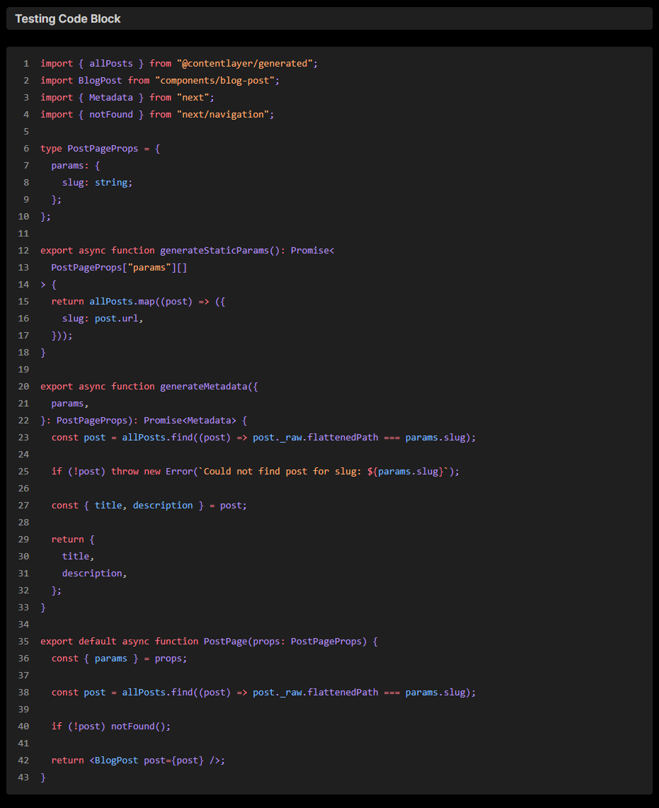 Code Block Result